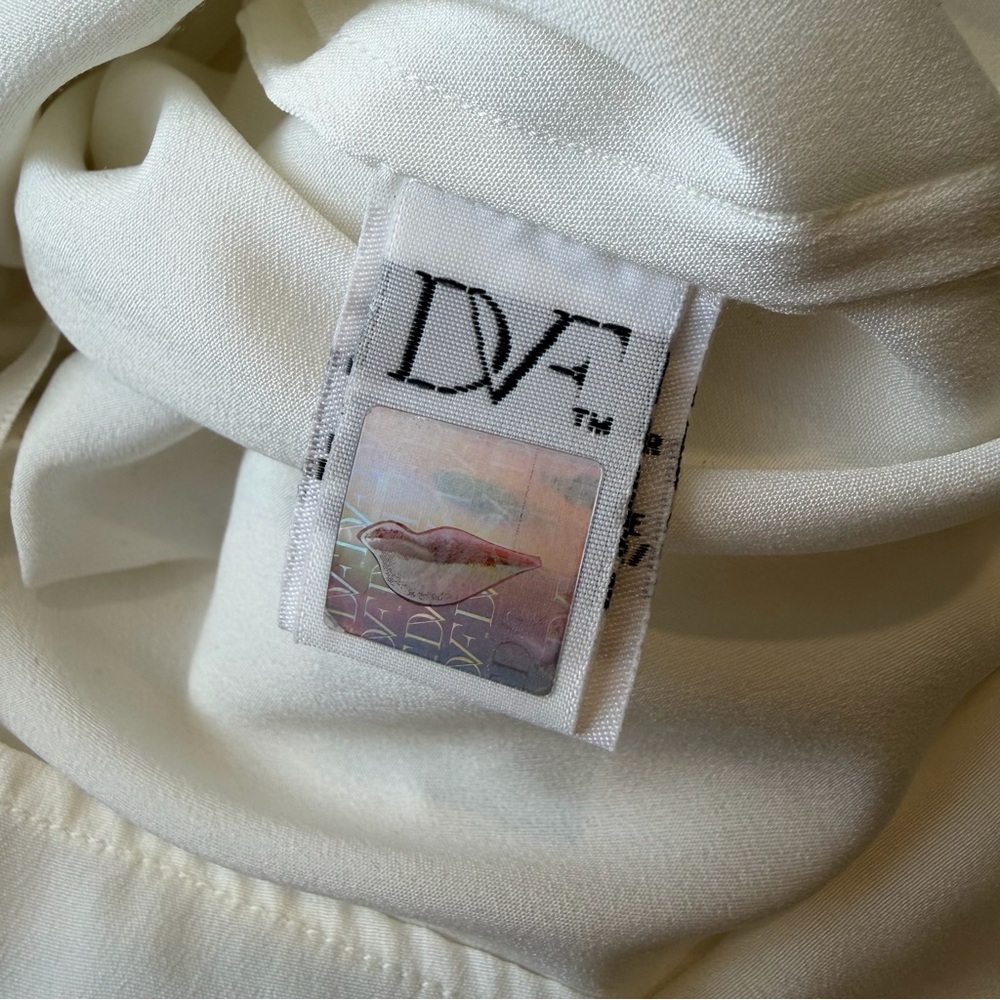 Diane Von Furstenberg White Edlyn Eyelet Peasant Dress Sz 2 Boho Chiffon Mini - Picture 5 of 8